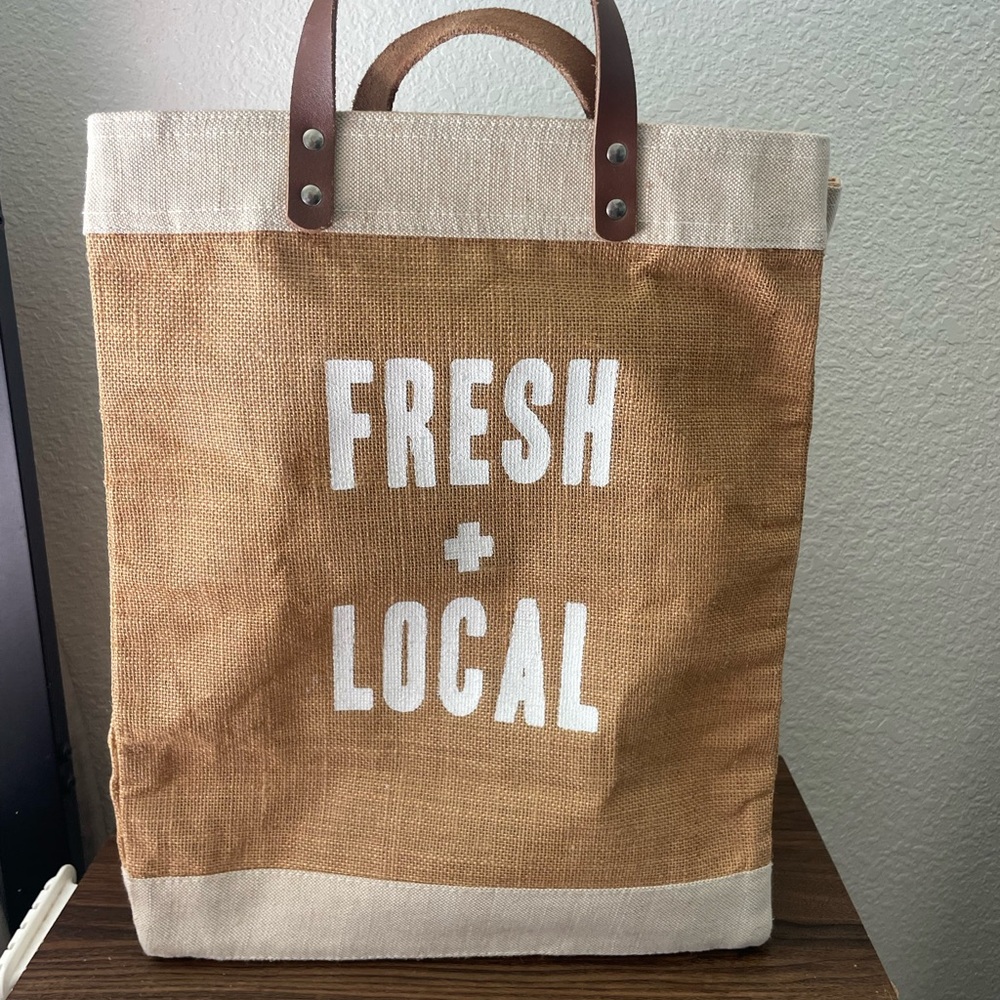 Eco-Friendly Tan and Cream Tote Bag